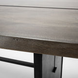 Ledger III Brown Solid Wood Top & Base Dining Table by Mercana at Eve Furniture