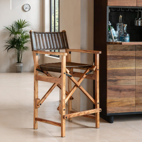 Leeds 23" Folding Counter Chair in Antique Whiskey by Home Trends & Design at Eve Furniture