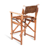Leeds 23" Folding Counter Chair in Brown Hair on Hide by Home Trends & Design at Eve Furniture