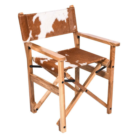 Leeds 23" Folding Dining Chair in Brown Hair on Hide by Home Trends & Design at Eve Furniture