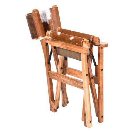 Leeds 23" Folding Dining Chair in Brown Hair on Hide by Home Trends & Design at Eve Furniture