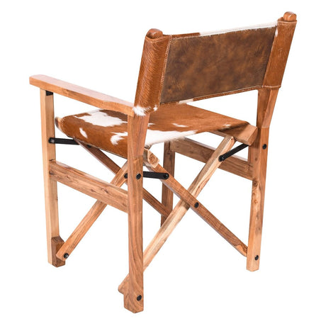 Leeds 23" Folding Dining Chair in Brown Hair on Hide by Home Trends & Design at Eve Furniture