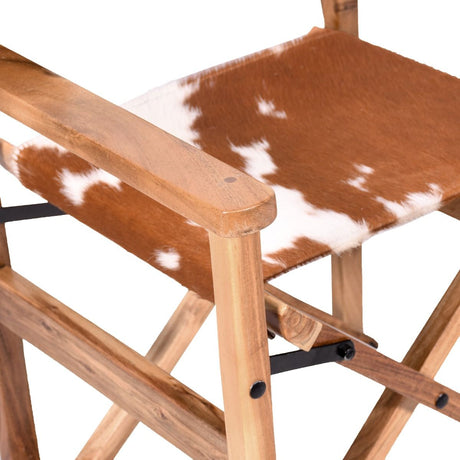 Leeds 23" Folding Dining Chair in Brown Hair on Hide by Home Trends & Design at Eve Furniture