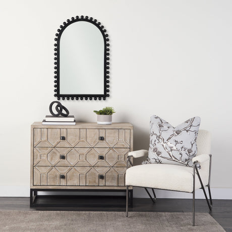 Leeds Black Wood Arch Frame Mirror by Mercana at Eve Furniture