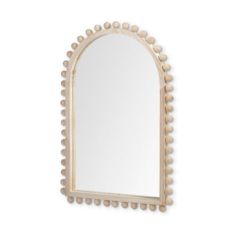Leeds Natural Wood Arch Frame Mirror by Mercana at Eve Furniture