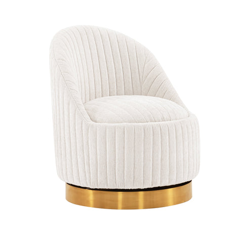 Leela Swivel Accent Chair in Cream by Manhattan Comfort at Eve Furniture