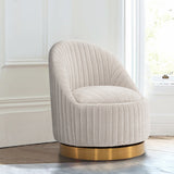 Leela Swivel Accent Chair in Cream by Manhattan Comfort at Eve Furniture
