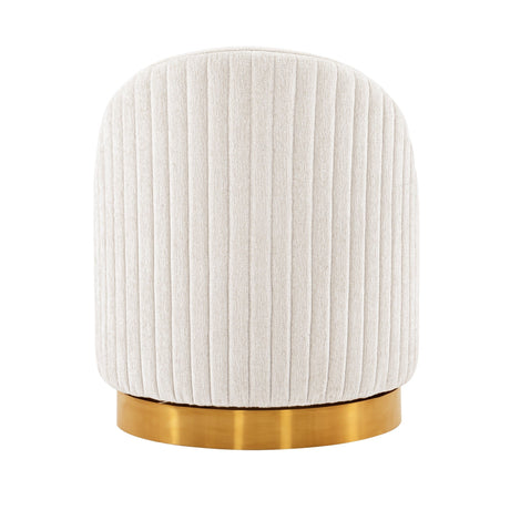 Leela Swivel Accent Chair in Cream by Manhattan Comfort at Eve Furniture