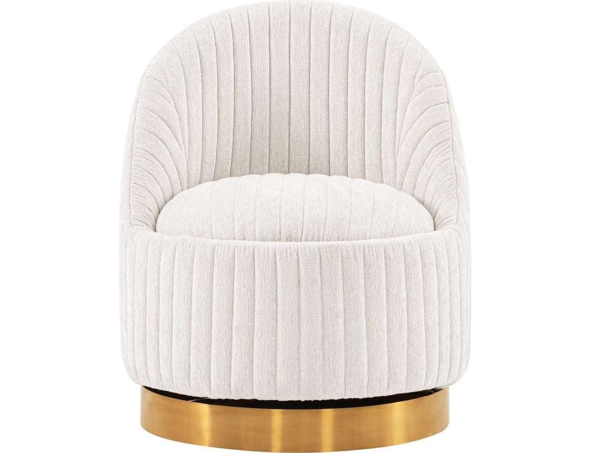 Leela Swivel Accent Chair in Cream by Manhattan Comfort at Eve Furniture