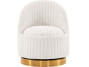 Leela Swivel Accent Chair in Cream by Manhattan Comfort at Eve Furniture