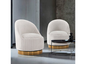 Leela Swivel Accent Chair in Cream (set of 2) by Manhattan Comfort at Eve Furniture