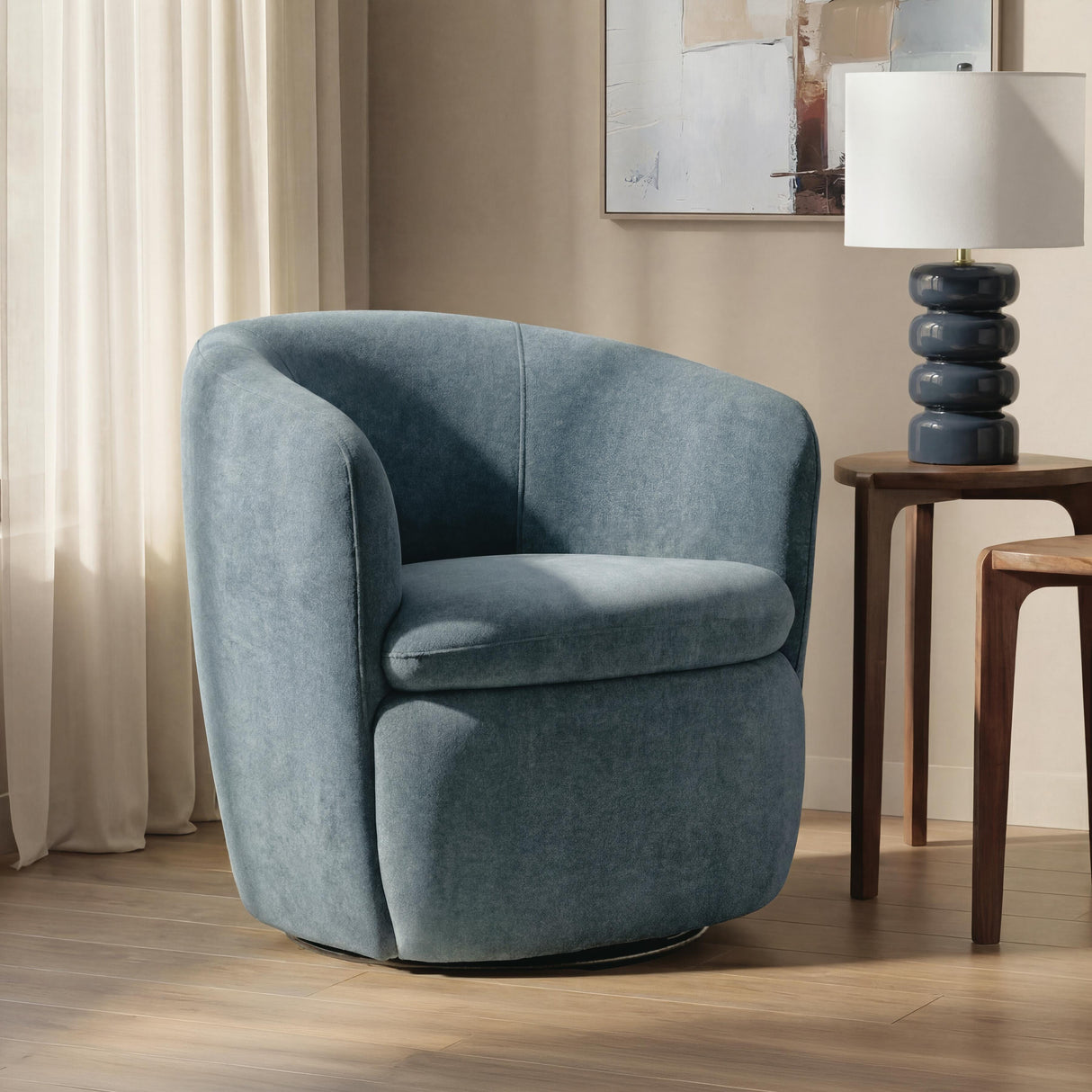 Leemont Mist Swivel Accent Chair