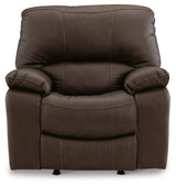 Leesworth Dark Brown Power Leather Recliner by Ashley at Eve Furniture