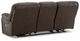 Leesworth Dark Brown Power Leather Reclining Sofa by Ashley at Eve Furniture