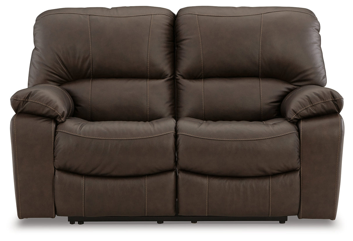 Leesworth Dark Brown Power Reclining Loveseat