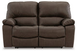 Leesworth Dark Brown Power Reclining Loveseat