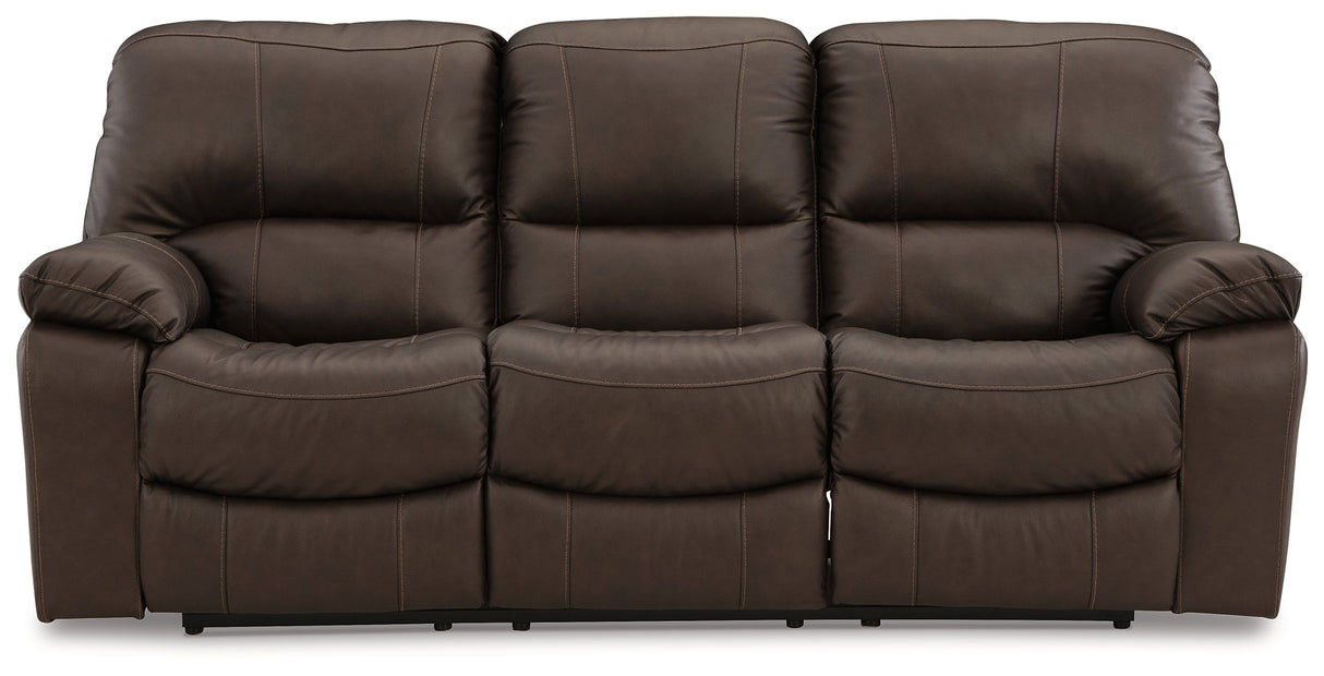 Leesworth Dark Brown Power Reclining Sofa