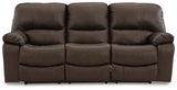 Leesworth Dark Brown Power Reclining Sofa