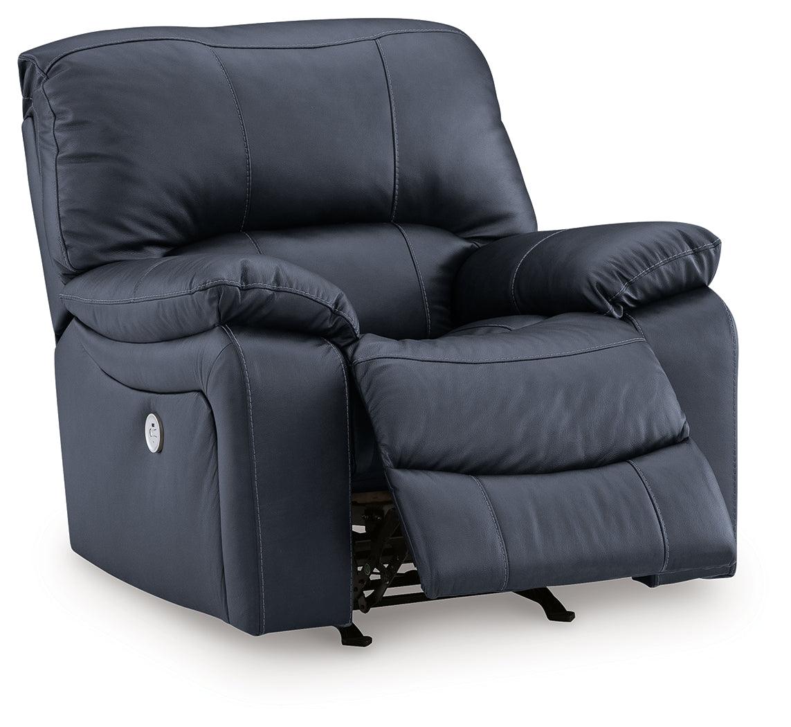 Leesworth Ocean Power Leather Recliner by Ashley at Eve Furniture