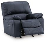 Leesworth Ocean Power Leather Recliner by Ashley at Eve Furniture