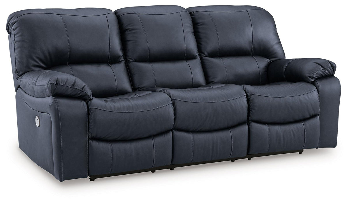 Leesworth Ocean Power Leather Reclining Sofa by Ashley at Eve Furniture