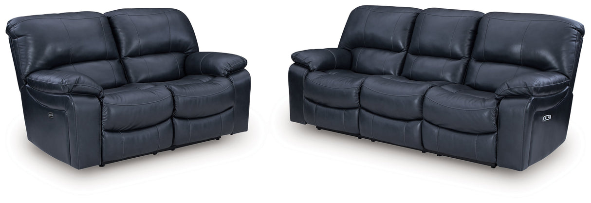 Leesworth Ocean Power Reclining Set by Ashley at Eve Furniture