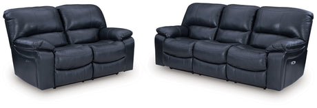 Leesworth Ocean Power Reclining Set by Ashley at Eve Furniture