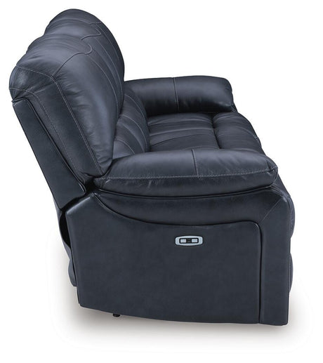 Leesworth Ocean Power Reclining Set by Ashley at Eve Furniture