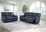 Leesworth Ocean Leather Power Reclining Sofa and Loveseat by Ashley at Eve Furniture