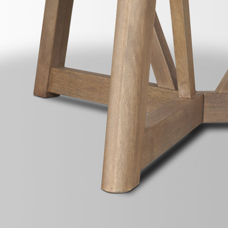Legolas I Round Brown Solid Wood Top & Base Dining Table by Mercana at Eve Furniture