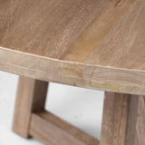 Legolas I Round Brown Solid Wood Top & Base Dining Table by Mercana at Eve Furniture