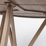 Legolas I Round Brown Solid Wood Top & Base Dining Table by Mercana at Eve Furniture