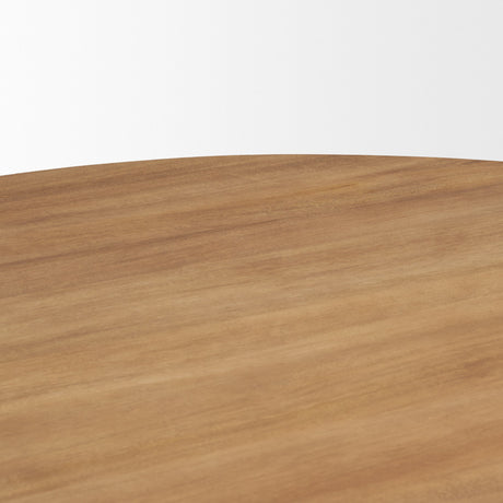 Legolas I Round Brown Solid Wood Top & Base Dining Table by Mercana at Eve Furniture