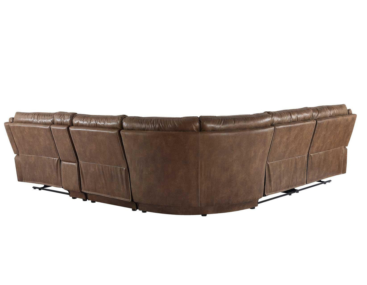 Lehi Warm Brindle 6-Piece Reclining Sectional by Steve Silver at Eve Furniture