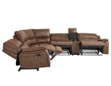 Lehi Warm Brindle 6-Piece Reclining Sectional by Steve Silver at Eve Furniture