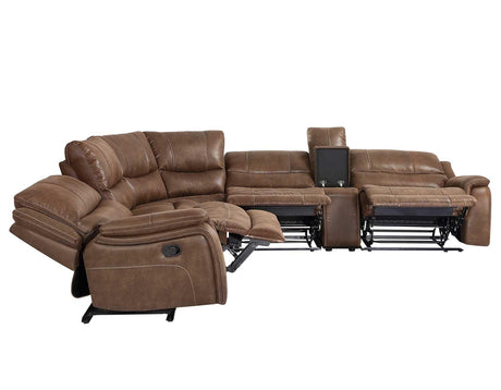 Lehi Warm Brindle 6-Piece Reclining Sectional by Steve Silver at Eve Furniture