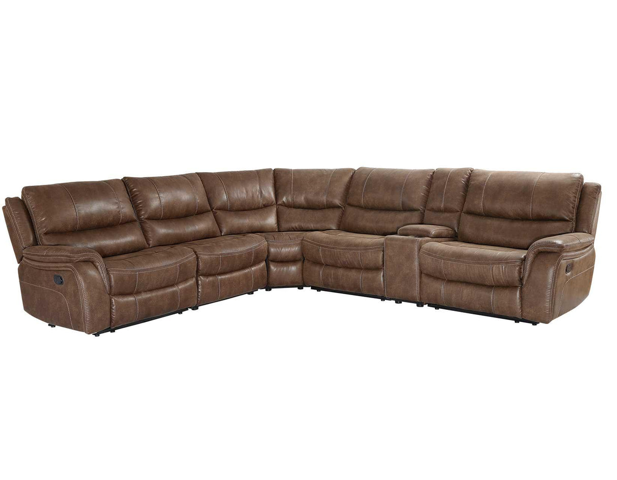 Lehi Warm Brindle 6-Piece Reclining Sectional by Steve Silver at Eve Furniture
