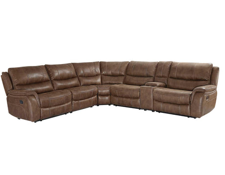 Lehi Warm Brindle 6-Piece Reclining Sectional by Steve Silver at Eve Furniture