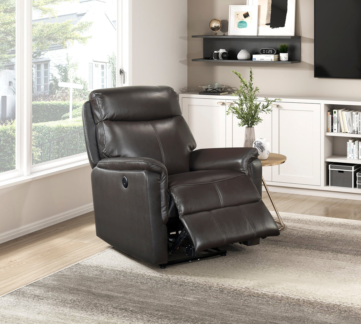 Leif Light Gray Power Reclining Chair