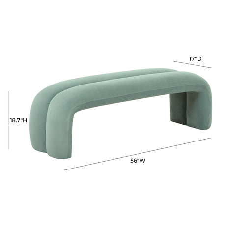 Leigh Velvet Channeled Bench by TOV Furniture at Eve Furniture