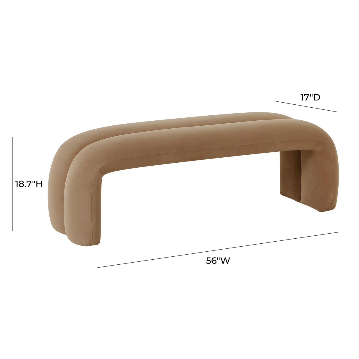 Leigh Velvet Channeled Bench by TOV Furniture at Eve Furniture