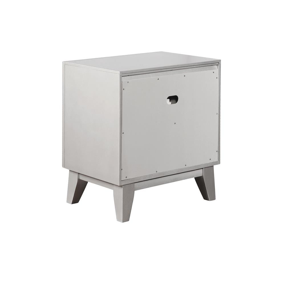 Leighton 2-Drawer Nightstand Metallic Mercury