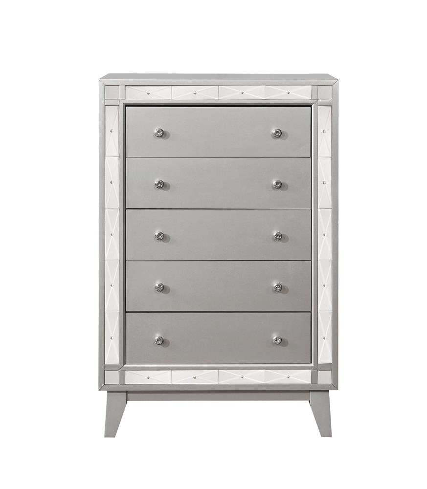 Leighton Metallic Mercury 5-Drawer Chest