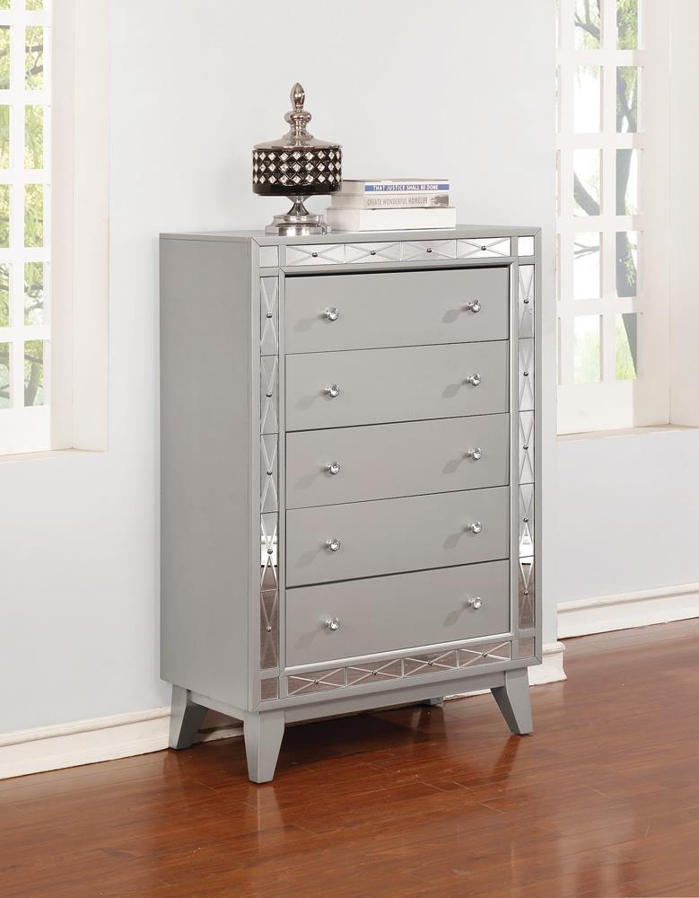 Leighton Metallic Mercury 5-Drawer Chest