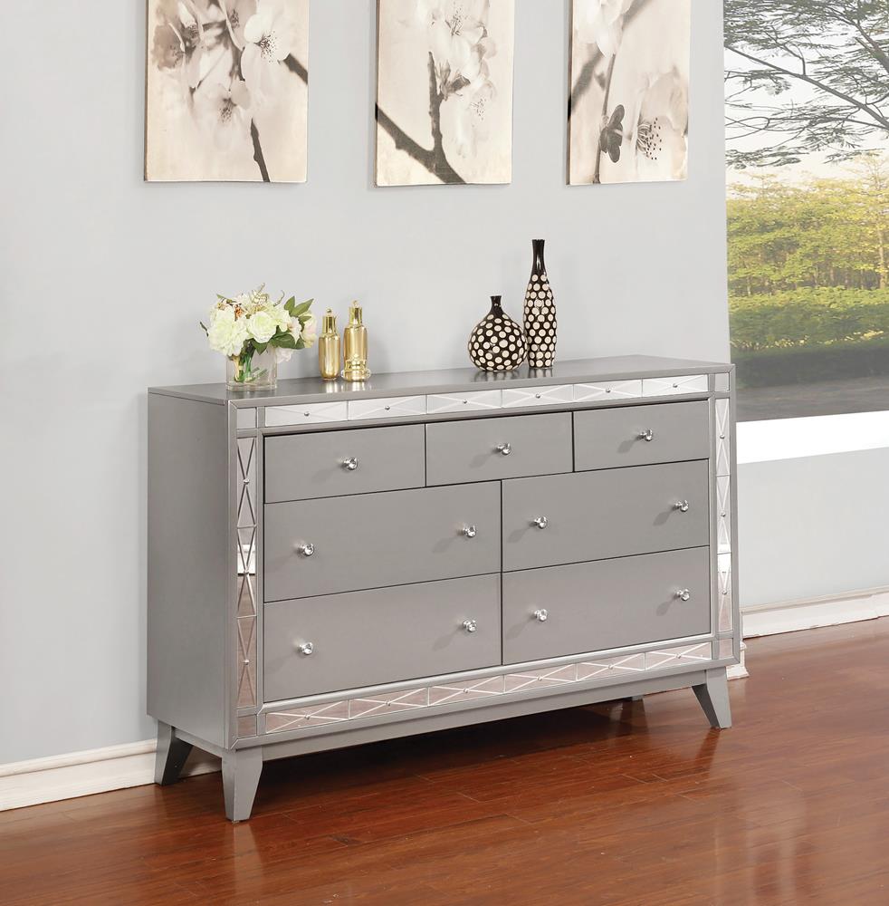 Leighton Metallic Mercury 7-Drawer Dresser