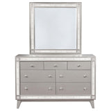 Leighton 7-drawer Dresser with Mirror Metallic Mercury