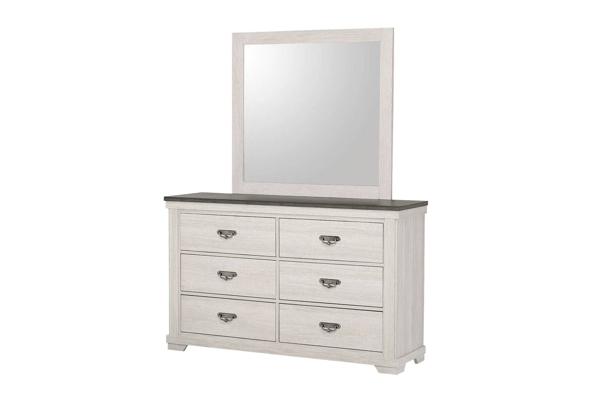 Leighton Cream and Brown Bedroom Mirror (Mirror Only) by Crown Mark at Eve Furniture