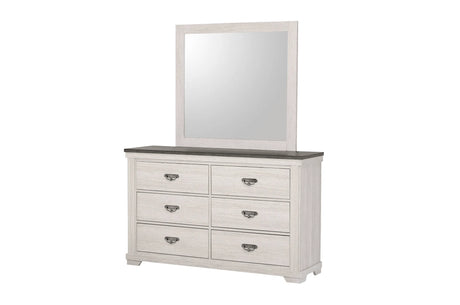 Leighton Cream and Brown Bedroom Mirror (Mirror Only) by Crown Mark at Eve Furniture