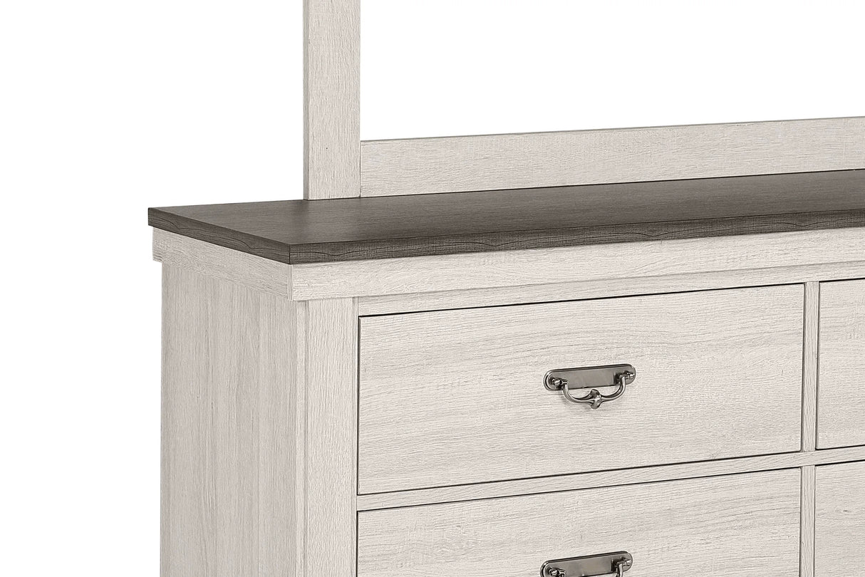 Leighton Cream and Brown Dresser by Crown Mark at Eve Furniture