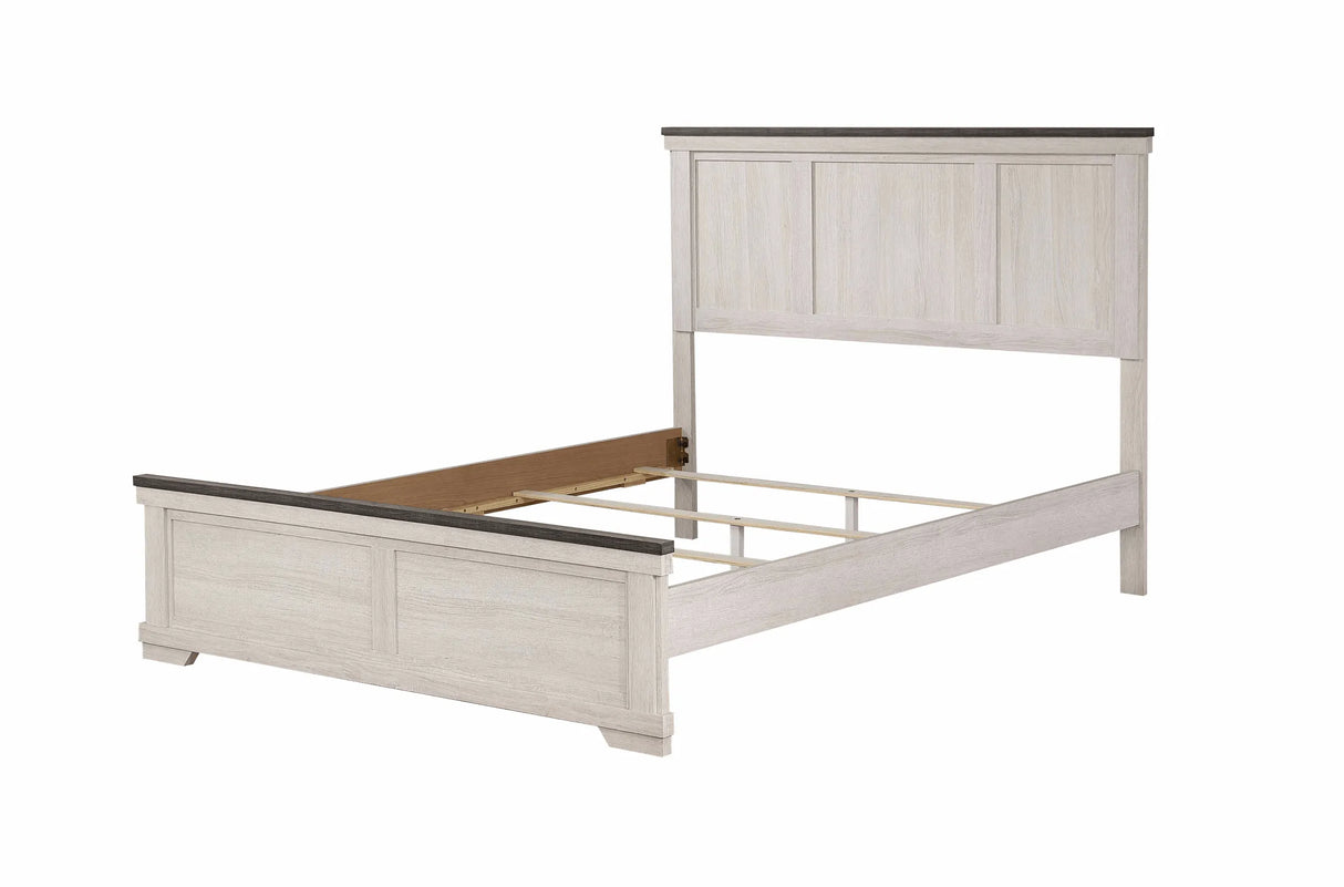 Leighton Cream and Brown King Panel Bed by Crown Mark at Eve Furniture